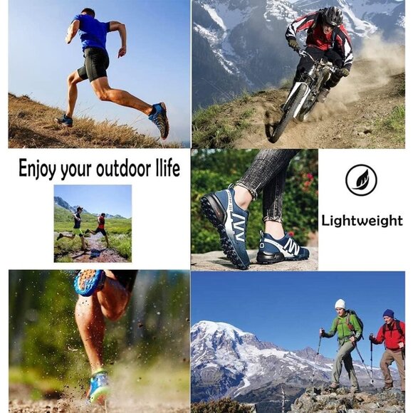 🆕 Men Blue Trail Running Shoes Waterproof Non-Slip All-Terrain Walking Hiking - Picture 7 of 7